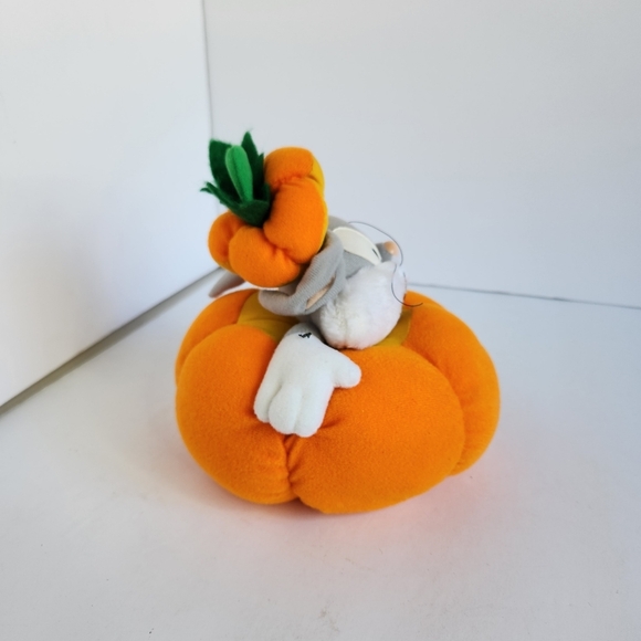 Bugs Bunny Pumpkin Plush 1997 Warner Bros Looney Tunes Halloween Fall 90s 1990s - Picture 5 of 10